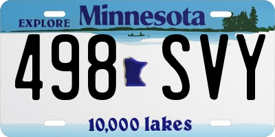 MN license plate 498SVY