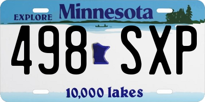 MN license plate 498SXP