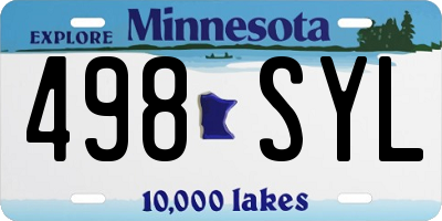 MN license plate 498SYL