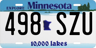 MN license plate 498SZU