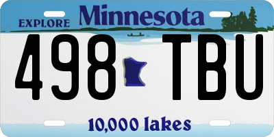 MN license plate 498TBU