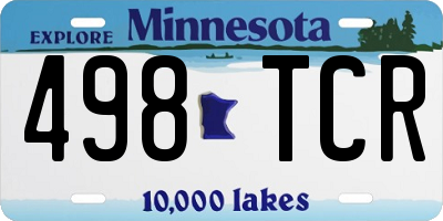 MN license plate 498TCR