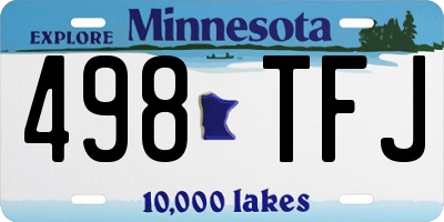 MN license plate 498TFJ