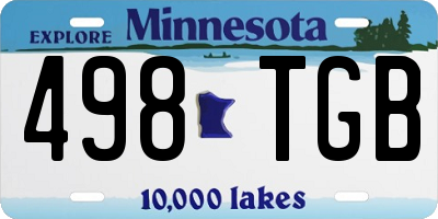 MN license plate 498TGB
