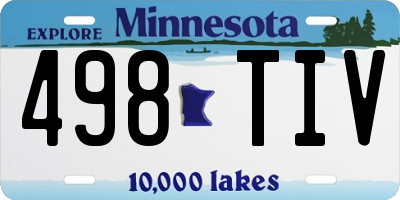 MN license plate 498TIV