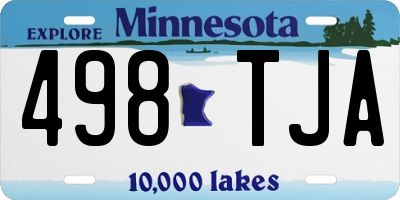 MN license plate 498TJA