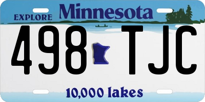 MN license plate 498TJC