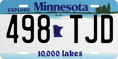 MN license plate 498TJD