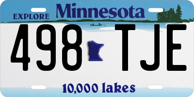 MN license plate 498TJE