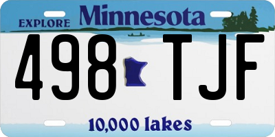 MN license plate 498TJF