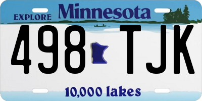 MN license plate 498TJK
