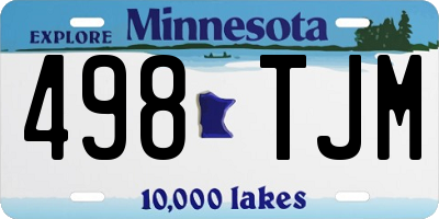 MN license plate 498TJM