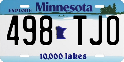 MN license plate 498TJO