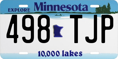 MN license plate 498TJP