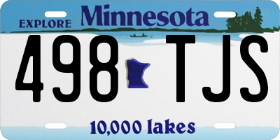 MN license plate 498TJS