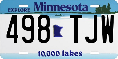 MN license plate 498TJW