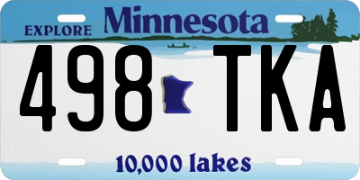 MN license plate 498TKA