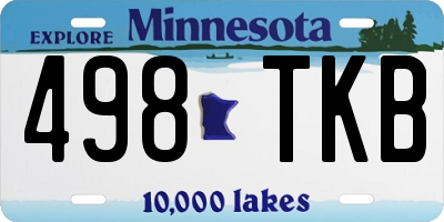 MN license plate 498TKB