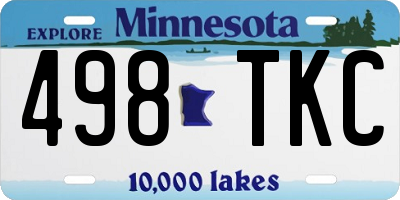 MN license plate 498TKC