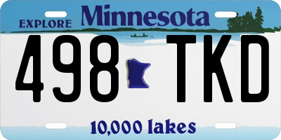 MN license plate 498TKD