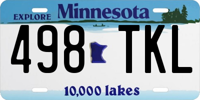 MN license plate 498TKL