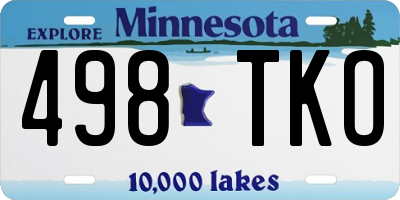 MN license plate 498TKO
