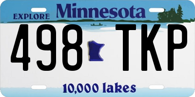 MN license plate 498TKP