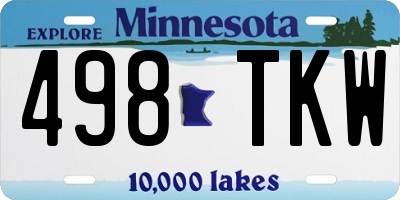 MN license plate 498TKW