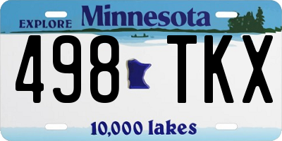 MN license plate 498TKX