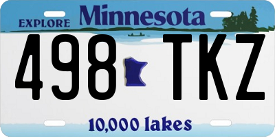 MN license plate 498TKZ