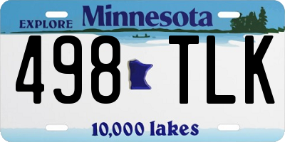 MN license plate 498TLK