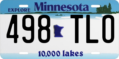 MN license plate 498TLO