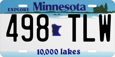 MN license plate 498TLW