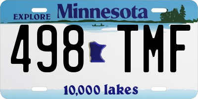 MN license plate 498TMF