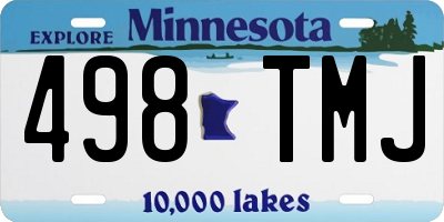 MN license plate 498TMJ