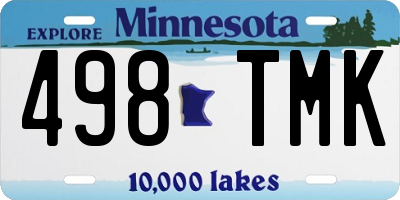 MN license plate 498TMK