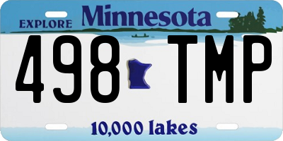 MN license plate 498TMP