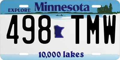 MN license plate 498TMW