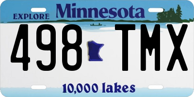 MN license plate 498TMX