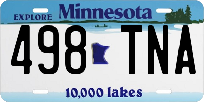MN license plate 498TNA