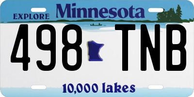 MN license plate 498TNB