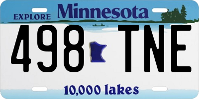 MN license plate 498TNE