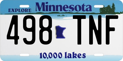 MN license plate 498TNF