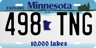 MN license plate 498TNG