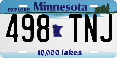 MN license plate 498TNJ
