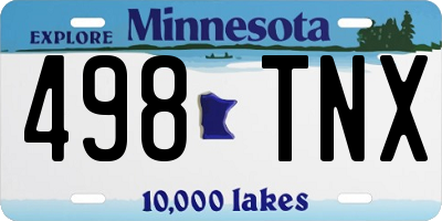 MN license plate 498TNX