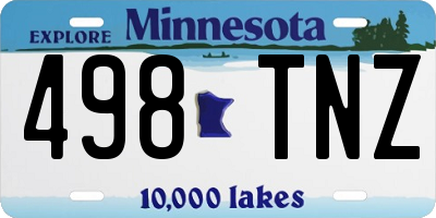 MN license plate 498TNZ