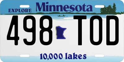 MN license plate 498TOD