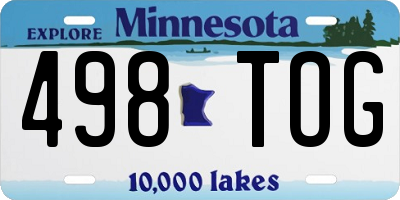 MN license plate 498TOG