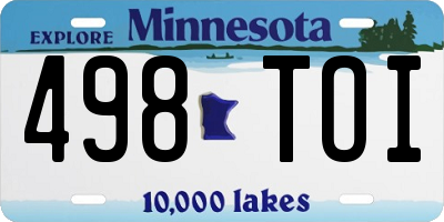 MN license plate 498TOI